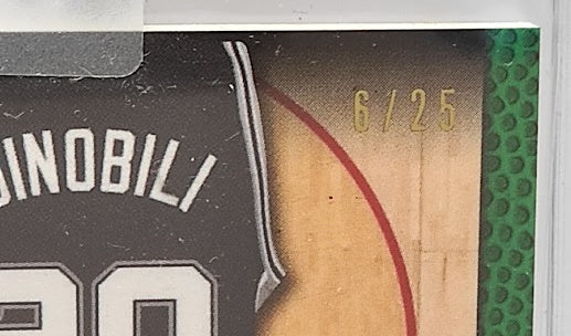 2017 Leaf Super Swatches Manu Ginobili 06/25