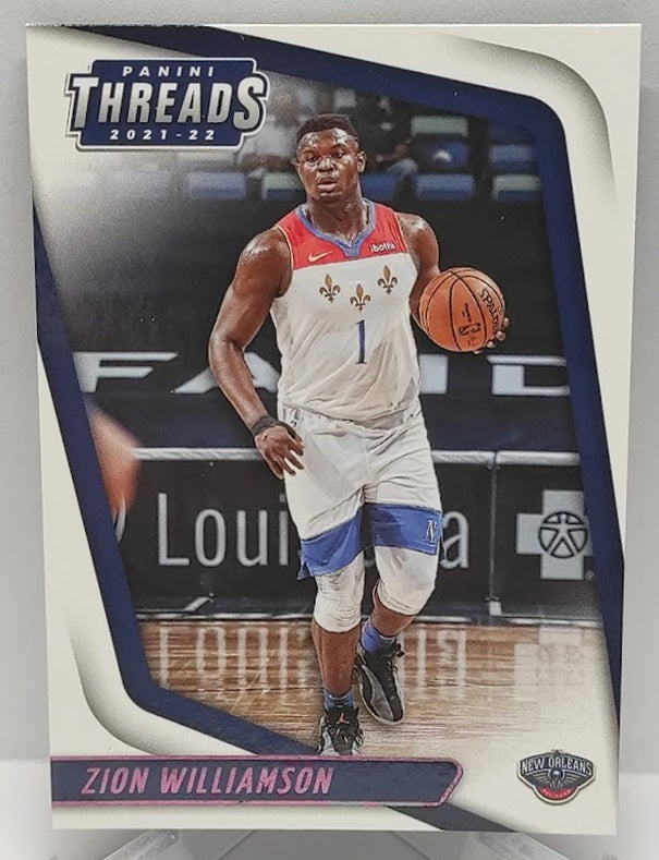 2021-22 Panini Chronicles Threads Pink Zion WIlliamson Pelicans #89