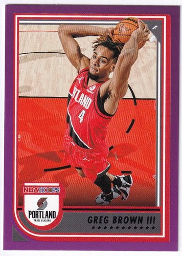 2022-23 Panini Hoops Purple Greg Brown Portland #214