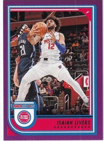 2022-23 Panini Hoops Purple Isaiah Livers Pistons #65