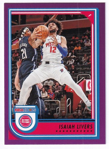 2022-23 Panini Hoops Purple Isaiah Livers Pistons #65