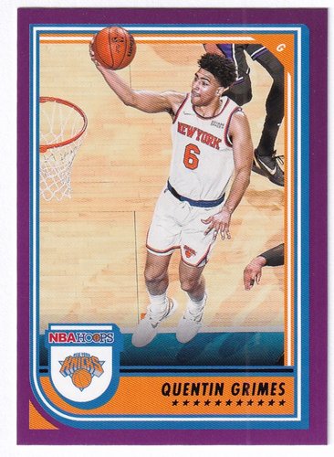 2022-23 Panini Hoops Purple Quentin Grimes Knicks #23