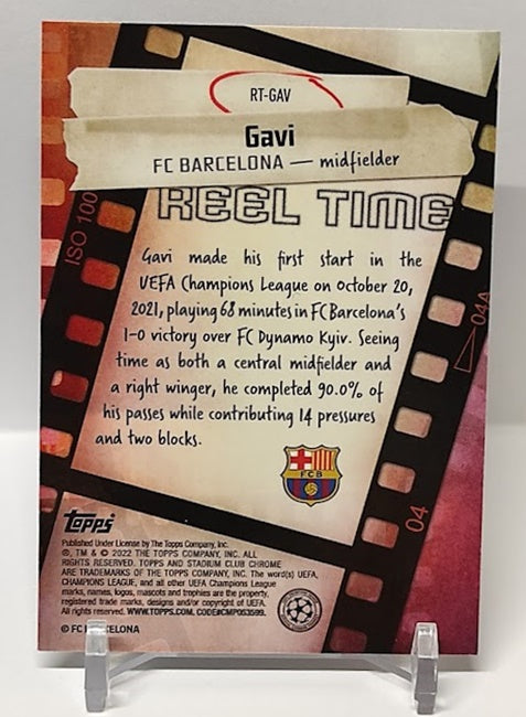 2021-22 Topps Stadium Club Chrome Reel Time RC Gavi Barcelona