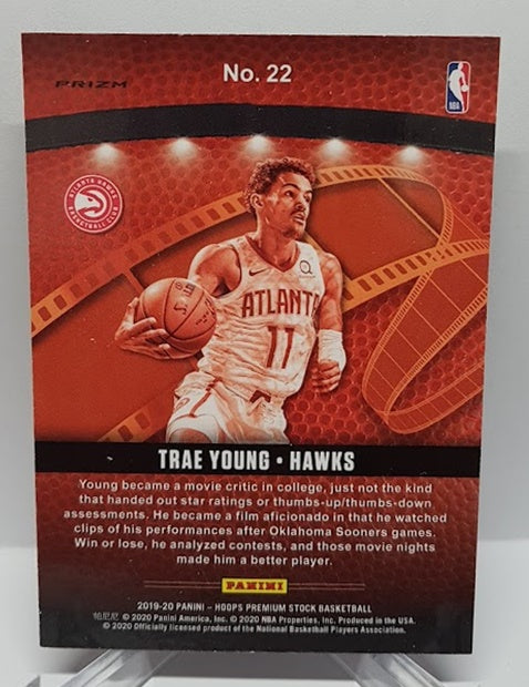 2019-20 Panini Hoops Premium Prizm Trae Young Hawks #22