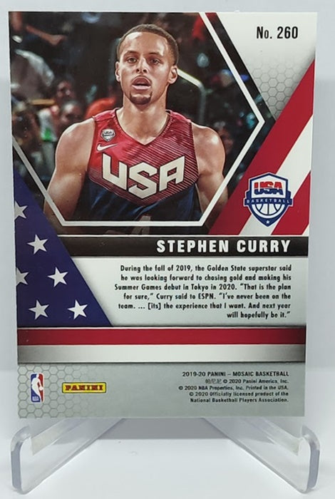 2019-20 Panini Mosaic Team USA Stephen Curry #260