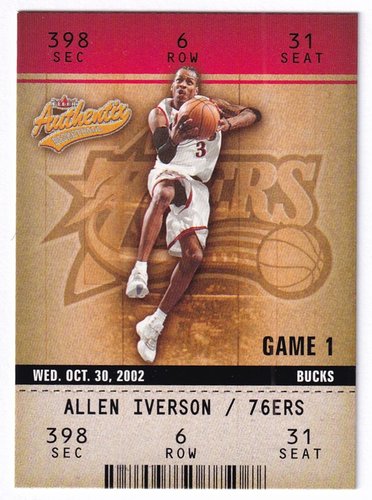 2002-03 Fleer Game 1 Allen Iverson 76ers #56