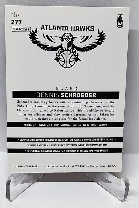 2013-14 Panini Hoops RC Dennis Schröder Hawks #277 B *2