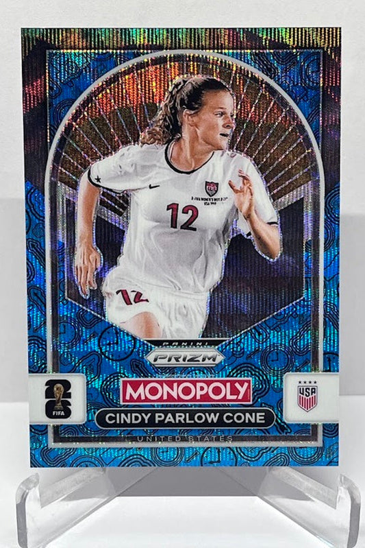 2026 Panini Monopoly Prizm FIFA World Cup Blue Wave Cindy Parlow Cone #86