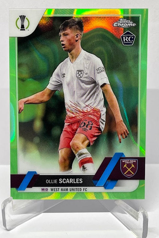 2022-23 Topps Chrome Neon Green Lava RC Ollie Scarles West Ham United
