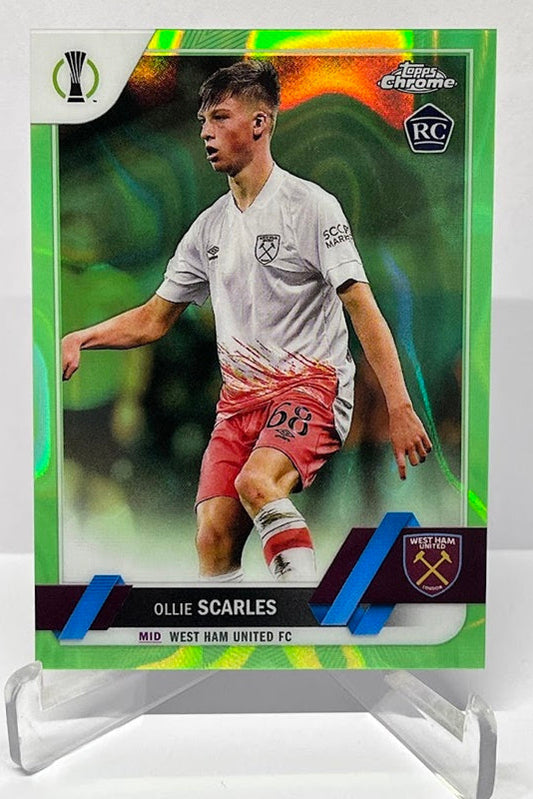 2022-23 Topps Chrome Neon Green Lava RC Ollie Scarles West Ham United