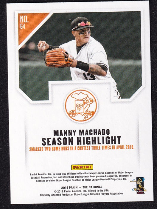 2018 Panini The National Manny Machado Baltimore #64