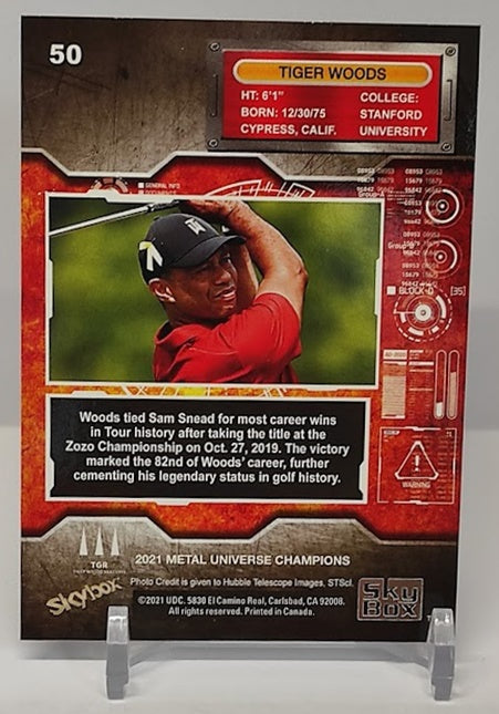 2021 Skybox Metal Universe Champions Tiger Woods #50