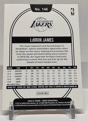 2020-21 Panini Hoops LeBron James LA Lakers #146