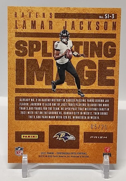 2021 Panini Contenders Optic Splitting Image Lamar Jackson Ravens 05/25 *2