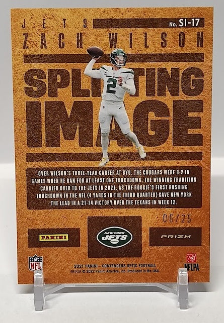 2021 Panini Contenders Optic Splitting Image RC Zach Wilson 06/25 *2