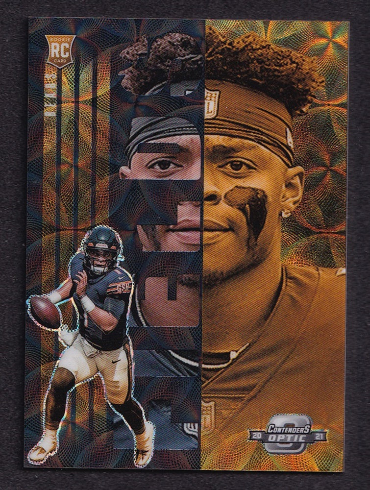 2021 Panini Contenders Optic Splitting Image RC Justin Fields Bears 09/25 *2