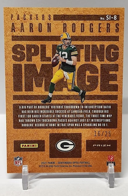 2021 Panini Contenders Optic Splitting Image Aaron Rodgers Packers 16/25 *2