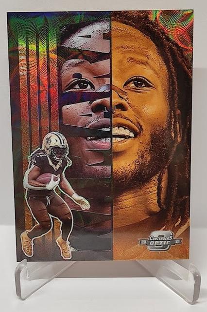 2021 Panini Contenders Optic Splitting Image Alvin Kamara Saints 14/25 *2