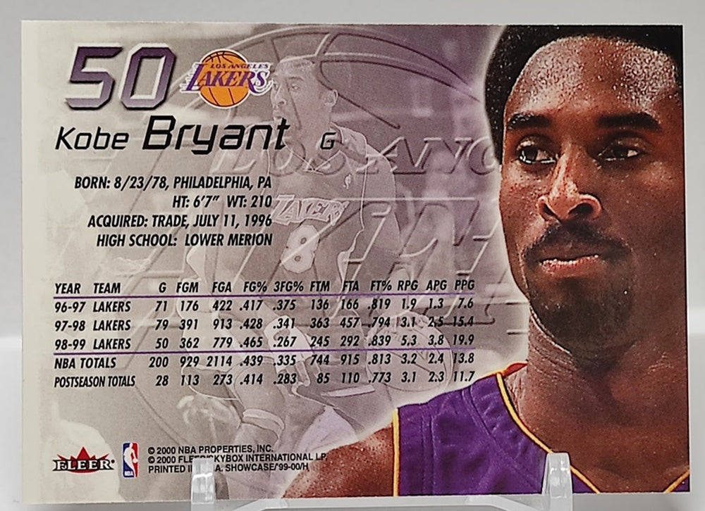 1999-00 Flair Showcase Kobe Bryant Lakers #50 *2