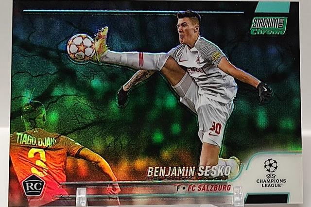 2021-22 Topps Stadium Club Chrome Aqua RC Benjamin Sesko 145/199 #49