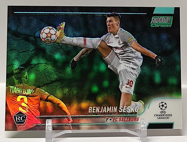 2021-22 Topps Stadium Club Chrome Aqua RC Benjamin Sesko 145/199 #49