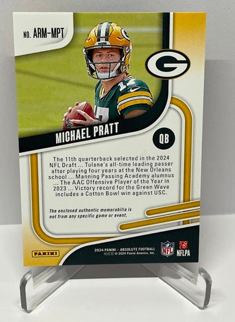 2024 Panini Absolute Rookie Materials RC Michael Pratt Packers *3