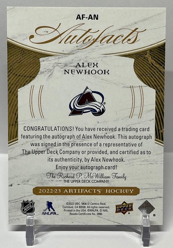 2022-23 Upper Deck Artifacts Autofacts Alex Newhook Colorado