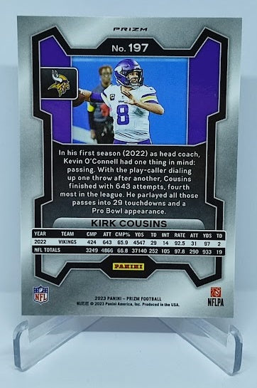 2023 Panini Prizm Red Sparkle Prizm Kirk Cousins Vikings #197