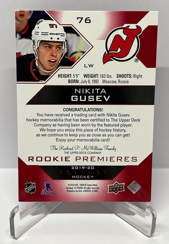 2019-20 Upper Deck Trilogy Rookie Premieres Nikita Gusev Devils 259/499 *4