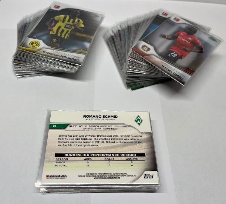 2022-23 Topps Chrome Bundesliga 100 Card Komplett Set 1-100 w RC