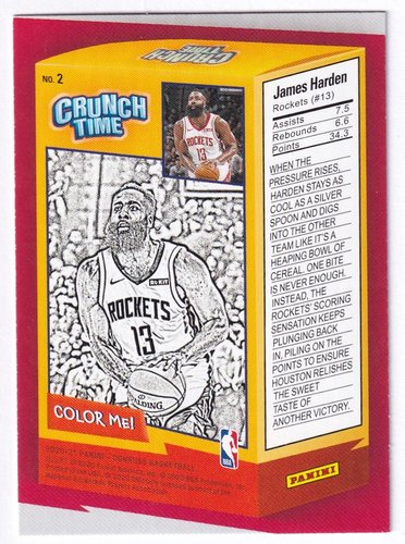 2020-21 Panini Donruss Crunch Time James Harden Rockets #2