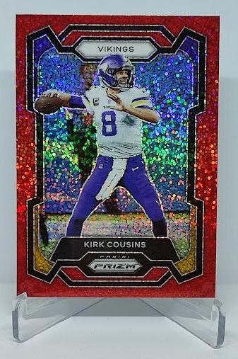 2023 Panini Prizm Red Sparkle Prizm Kirk Cousins Vikings #197