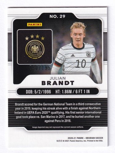 2020-21 Panini Obsidian Julian Brandt Germany 090/195 #29