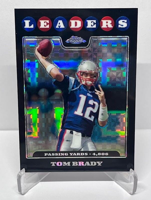 2008 Topps Chrome Leaders Xfractor Tom Brady New England Patriots #121
