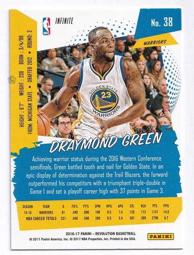 2016-17 Panini Revolution Draymond Green Warriors #38