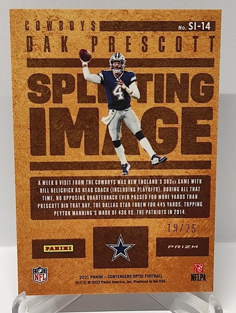 2021 Panini Contenders Optic Splitting Image Dak Prescott Cowboys 19/25 *2