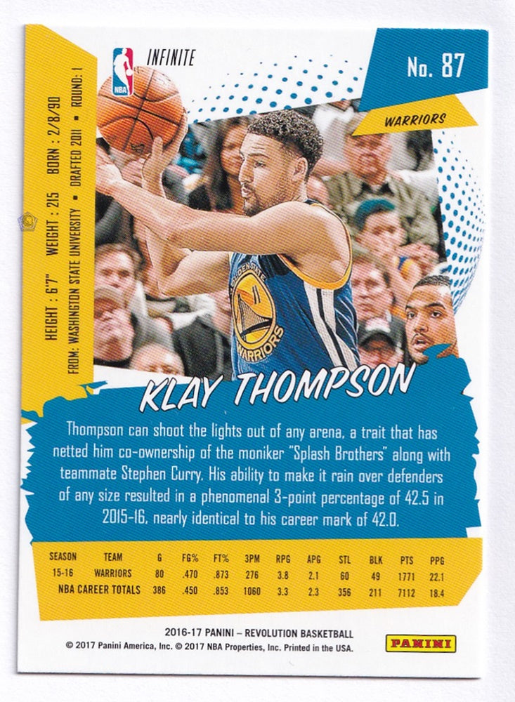 2016-17 Panini Revolution Infinite Klay Thompson Warriors #87