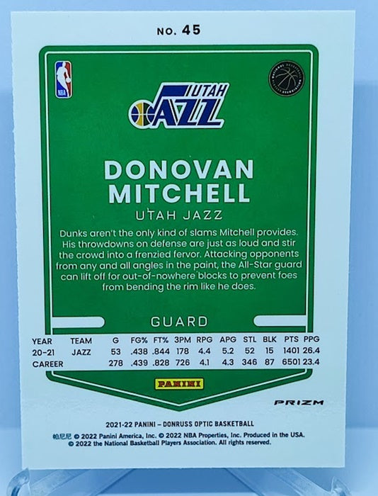 2021-22 Panini Donruss Optic Blue Velocity Donovan Mitchell Utah #45