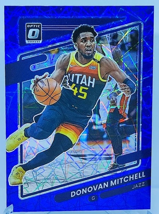 2021-22 Panini Donruss Optic Blue Velocity Donovan Mitchell Utah #45