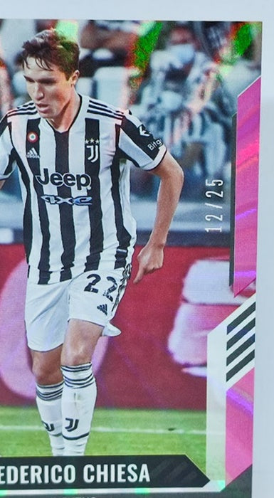 2021-22 Panini Score FIFA Pink Laser Federico Chiesa Juventus 12/25 #134