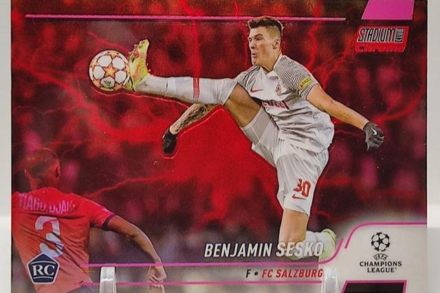 2021-22 Topps Stadium Club Chrome Pink RC Benjamin Sesko #49