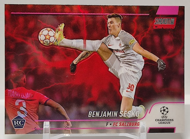 2021-22 Topps Stadium Club Chrome Pink RC Benjamin Sesko #49