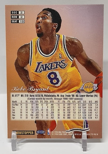 1997-98 Flair Showcase Style Showstopper Kobe Bryant Lakers *2