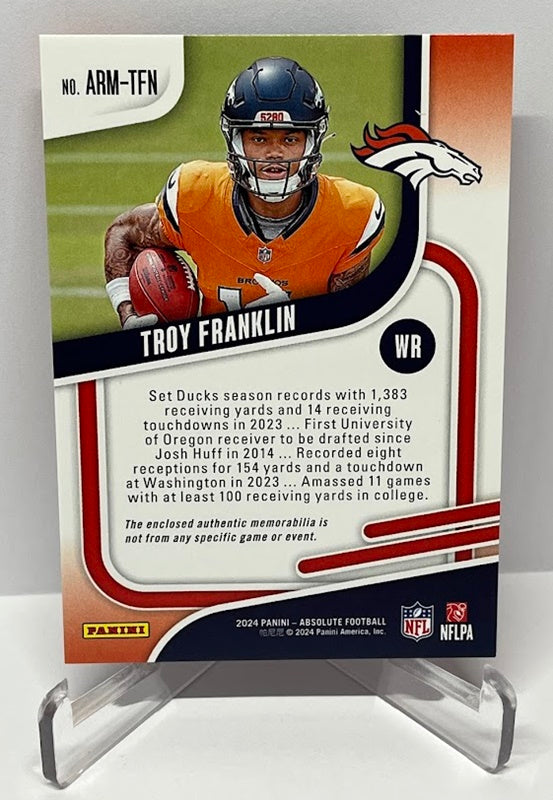 2024 Panini Absolute Rookie Materials RC Troy Franklin Broncos *3