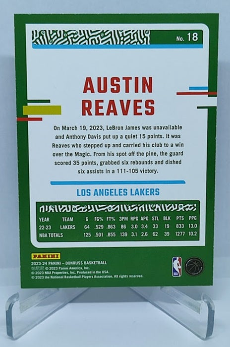 2023-24 Panini Donruss Green Laser Austin Reaves Lakers #18