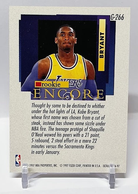 1996-97 Fleer Ultra Encore Rookie Gold Medallion Kobe Bryant Lakers *2