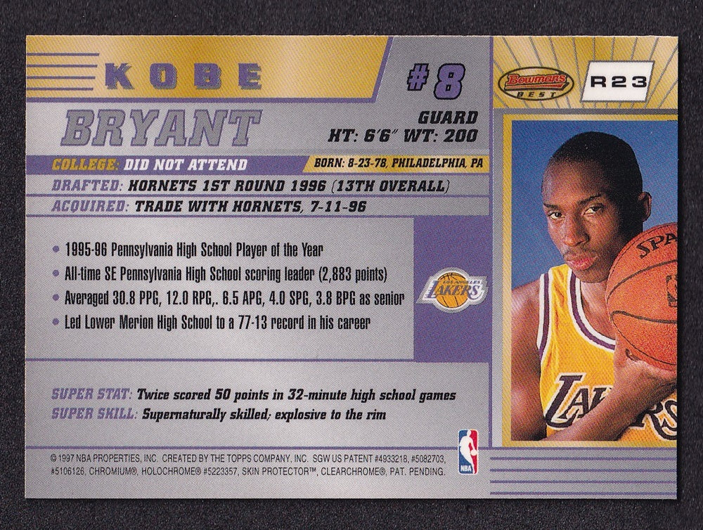 1996-97 Bowmans Best Kobe Bryant Los Angeles Lakers *2