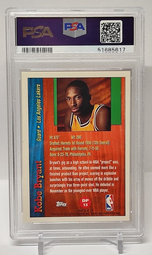 1996-97 Topps Draft Redemption Rookie Kobe Bryant Lakers #13 PSA 8 *2