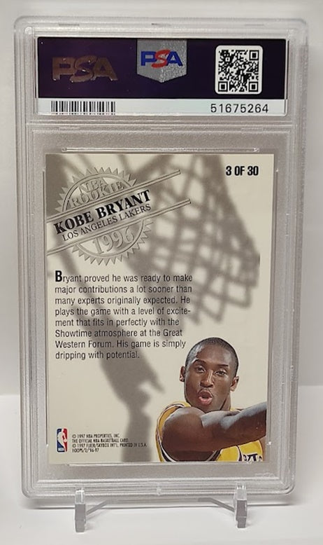 1996-97 Hoops Rookie Kobe Bryant Los Angeles Lakers #3 PSA 8 *2