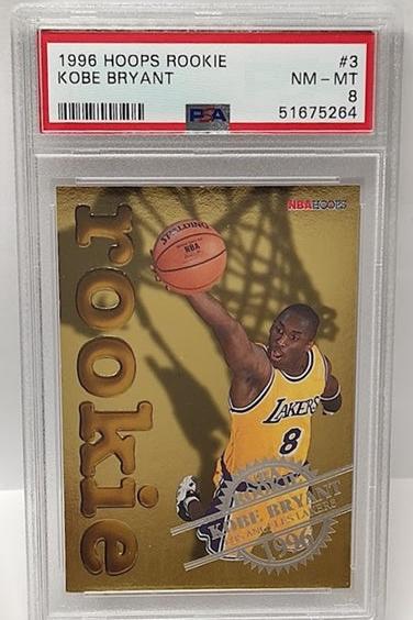 1996-97 Hoops Rookie Kobe Bryant Los Angeles Lakers #3 PSA 8 *2